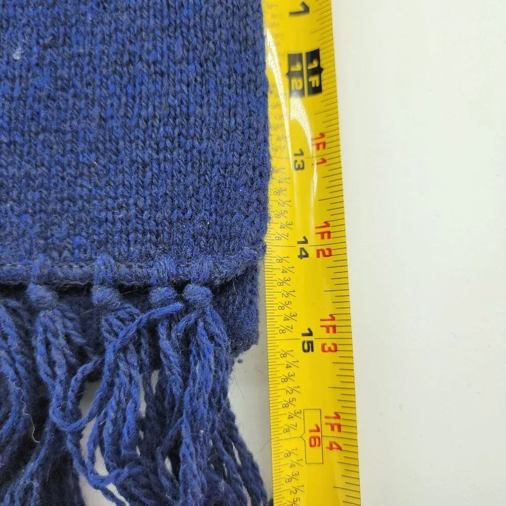 Vtg Christian Dior‎ Knit Scarf Shetland Wool Blend Spun in England Blue 56